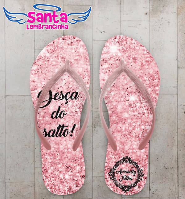 Chinelo Debutante Glitter Personalizado COD 10567