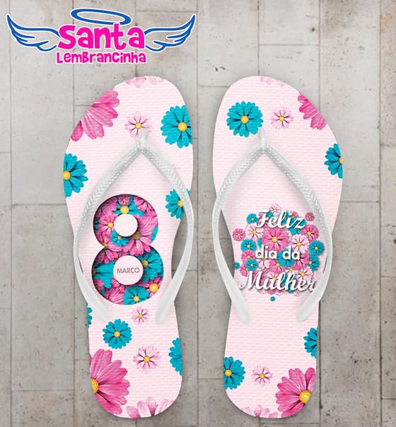 Chinelo Dia da Mulher Personalizado COD 10595