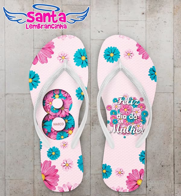Chinelo Dia da Mulher Personalizado COD 10595