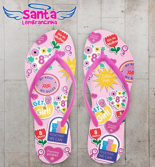 Chinelo Dia da Mulher Personalizado COD 10593