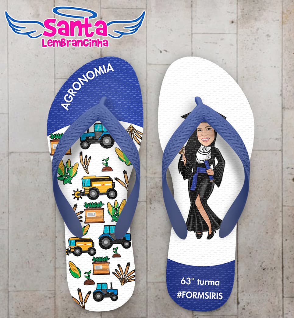 Chinelo Formatura Agronomia Caricatura Personalizado COD 10600