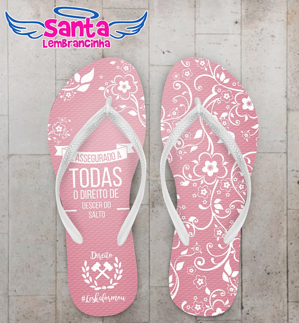 Chinelo Formatura Direito Floral Personalizado COD 10606
