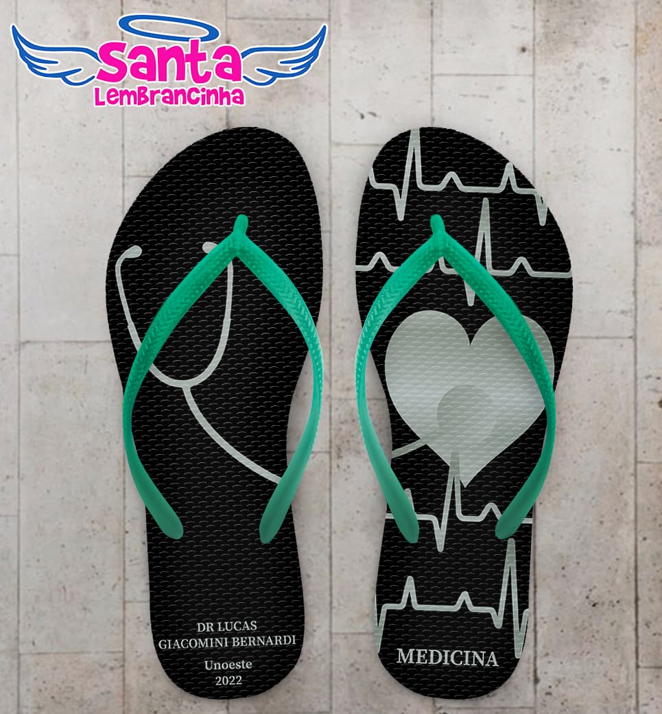 Chinelo Formatura Medicina Estetoscópio Personalizado COD 10613