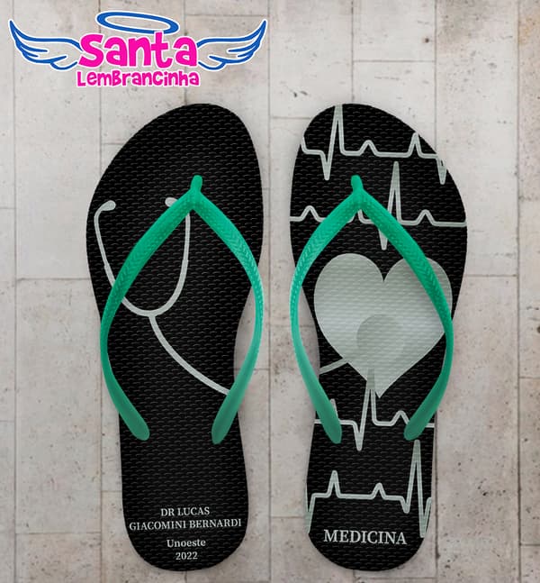Chinelo Formatura Medicina Estetoscópio Personalizado COD 10613