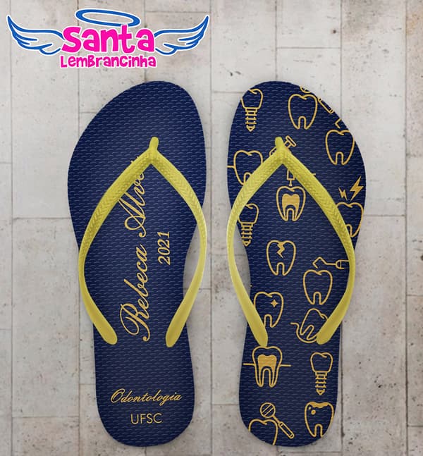 Chinelo Formatura Odontologia Dentes Personalizado COD 10619