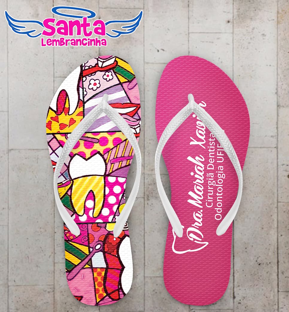 Chinelo Formatura Odontologia Mosaico Personalizado COD 10618