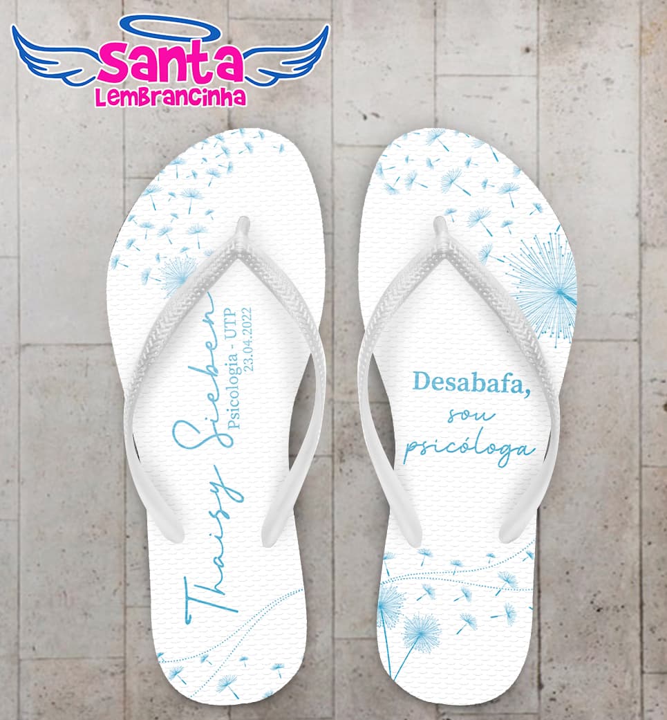 Chinelo Formatura Psicologia Dente de Leão Personalizado COD 10622