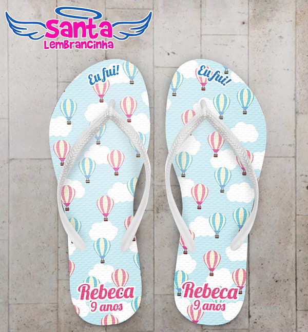 Chinelo Infantil Balão de Ar Quente Personalizado COD 10628