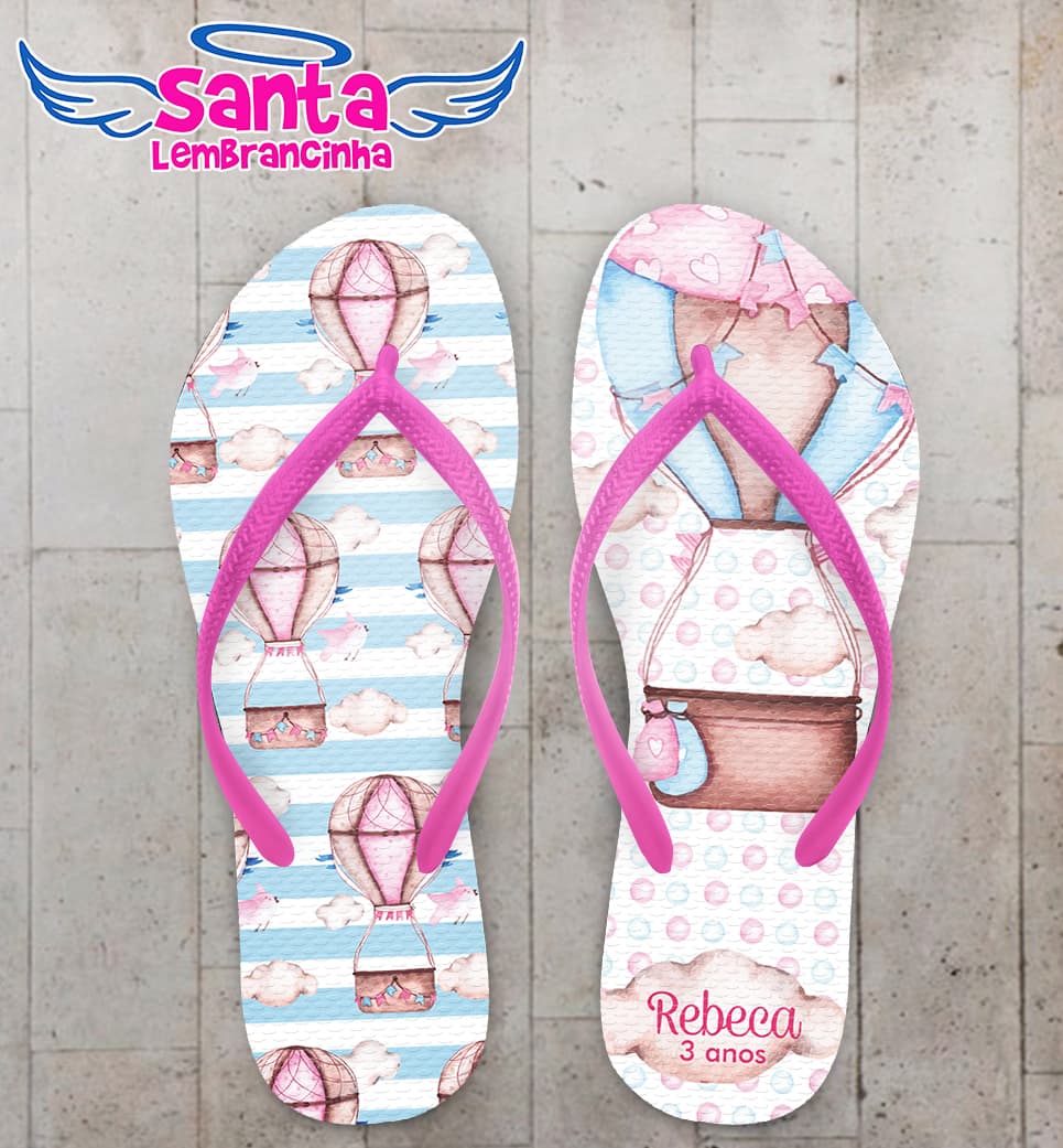 Chinelo Infantil Balão de Ar Quente Personalizado COD 10629