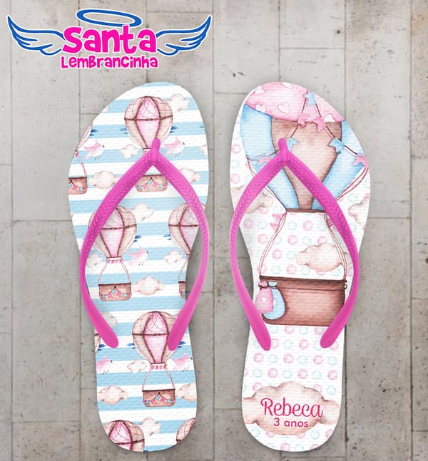 Chinelo Infantil Balão de Ar Quente Personalizado COD 10629