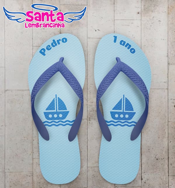 Chinelo Infantil Barco Personalizado COD 10653