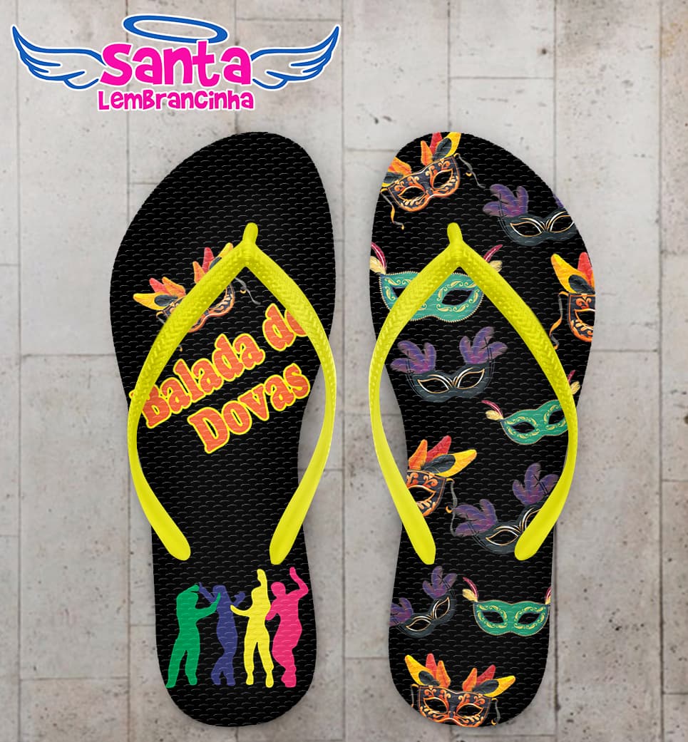 Chinelo Aniversário Máscaras Personalizado COD 10705
