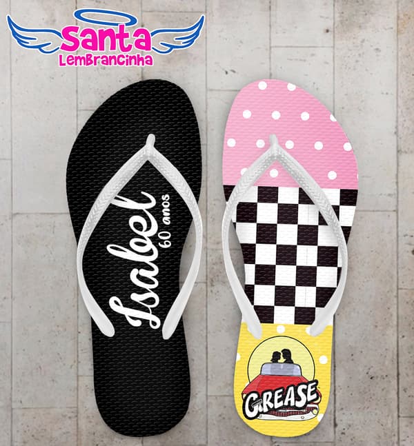 Chinelo Aniversário Retrô Personalizado COD 10704