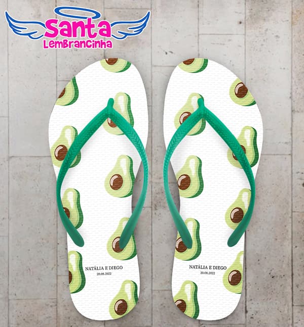 Chinelo Casamento Abacate Personalizado COD 10792