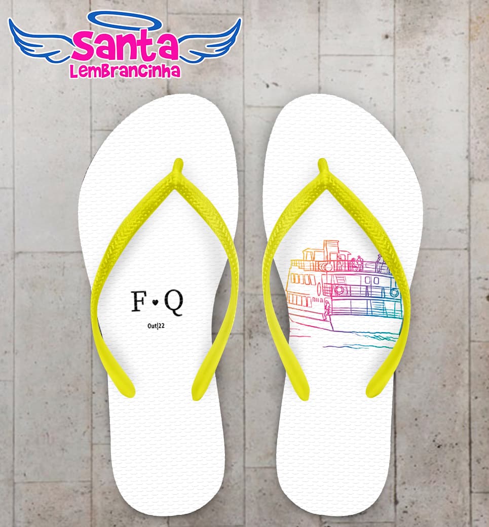 Chinelo Casamento Barco Personalizado COD 10800