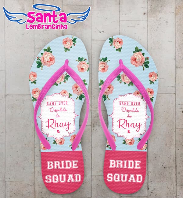 Chinelo Casamento Bride Squad Personalizado COD 10802
