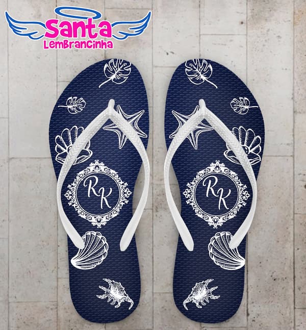 Chinelo Casamento Conchas Personalizado COD 10796