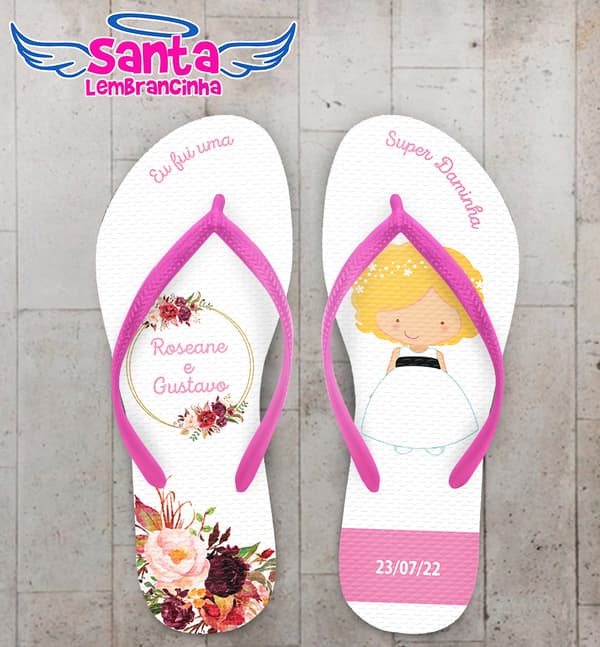 Chinelo Casamento Daminha Personalizado COD 10771
