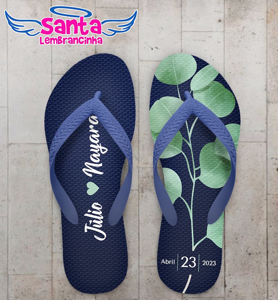 Chinelo Casamento Folhagem Personalizado COD 10767