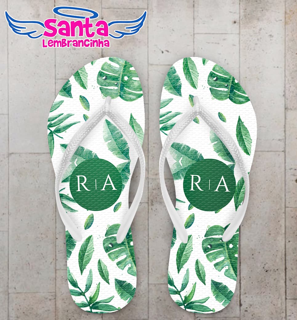 Chinelo Casamento Folhagem Personalizado COD 10765