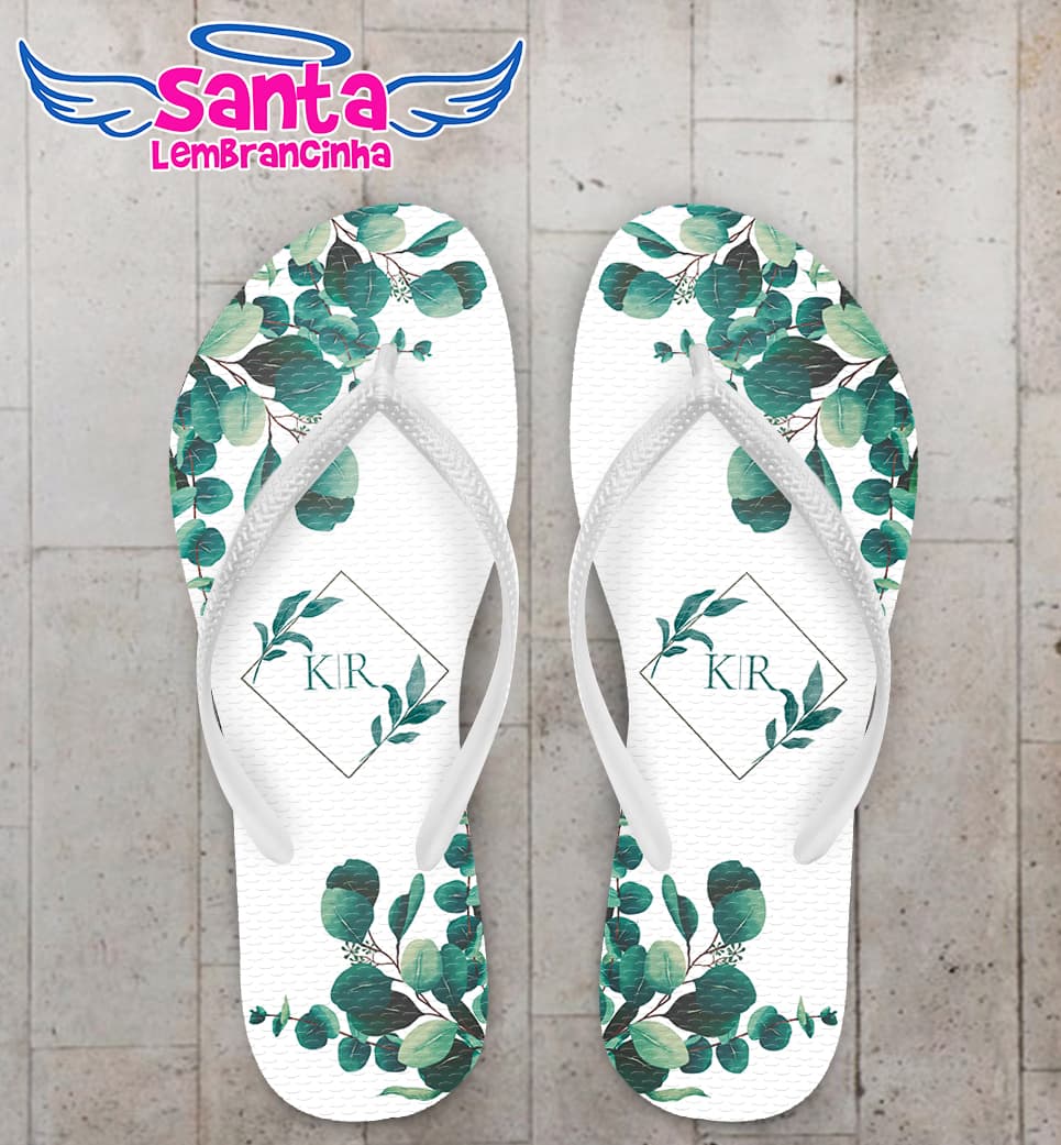 Chinelo Casamento Folhagem Personalizado COD 10766