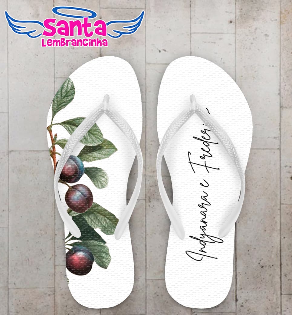 Chinelo Casamento Folhagem Personalizado COD 10712