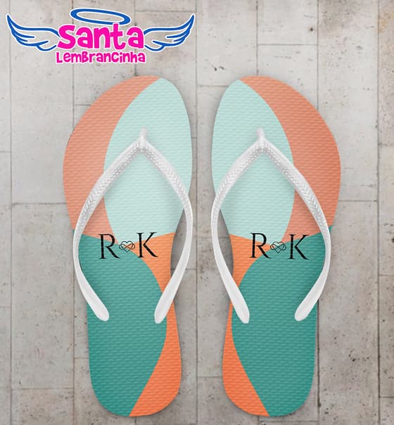 Chinelo Casamento Iniciais Personalizado COD 10787