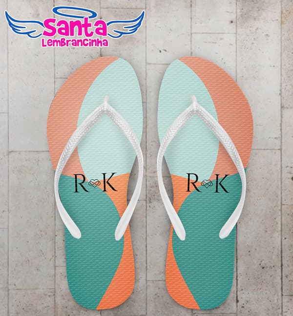 Chinelo Casamento Iniciais Personalizado COD 10787