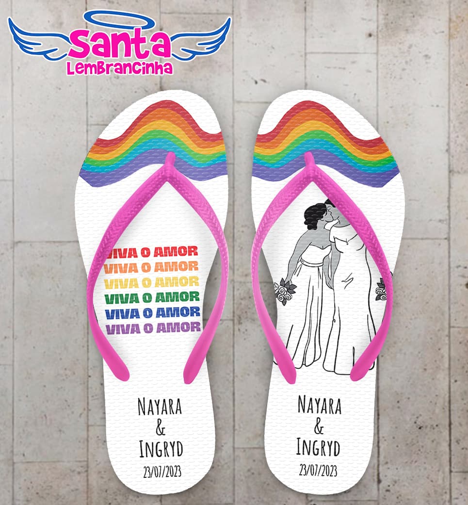 Chinelo Casamento LGBTQ Noivinhas Personalizado COD 10741