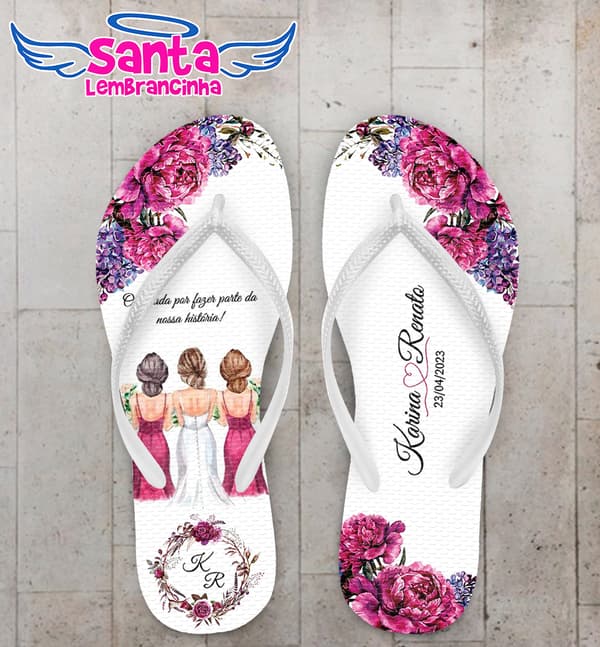 Chinelo Casamento Madrinhas Personalizado COD 10789