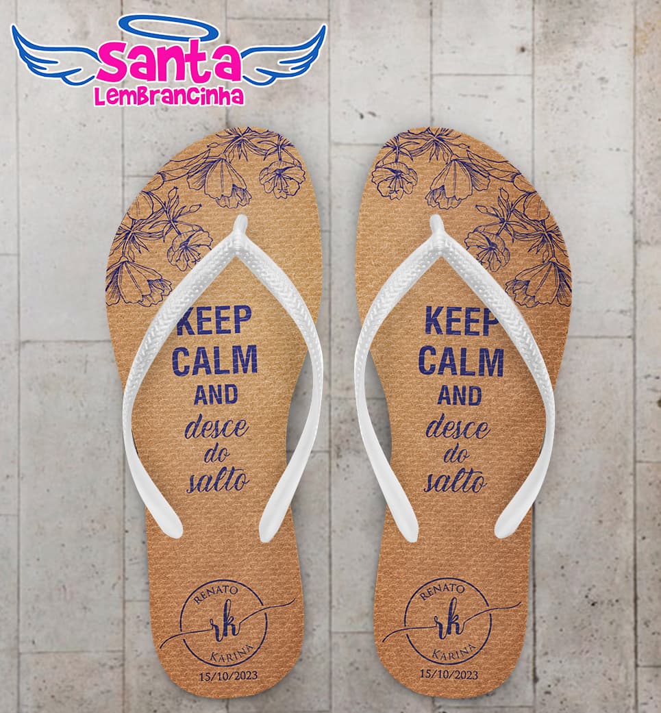 Chinelo Casamento Monograma Personalizado COD 10755