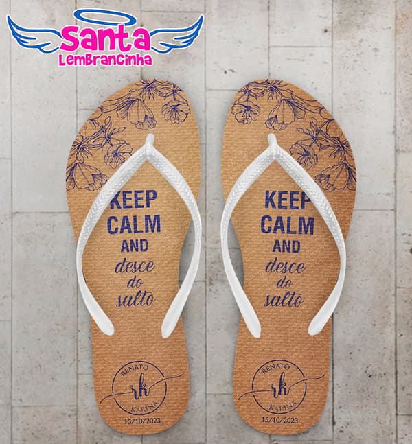 Chinelo Casamento Monograma Personalizado COD 10755