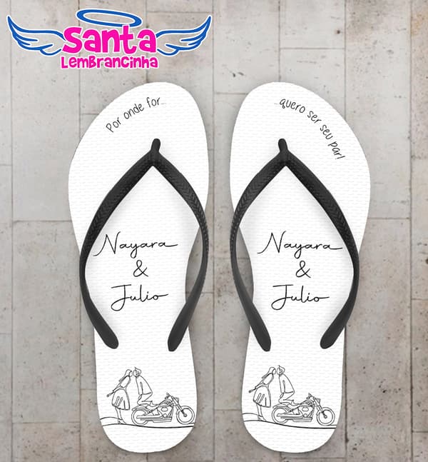 Chinelo Casamento Moto Personalizado COD 10742
