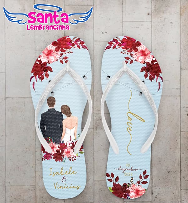 Chinelo Casamento Noivinhos Personalizado COD 10786