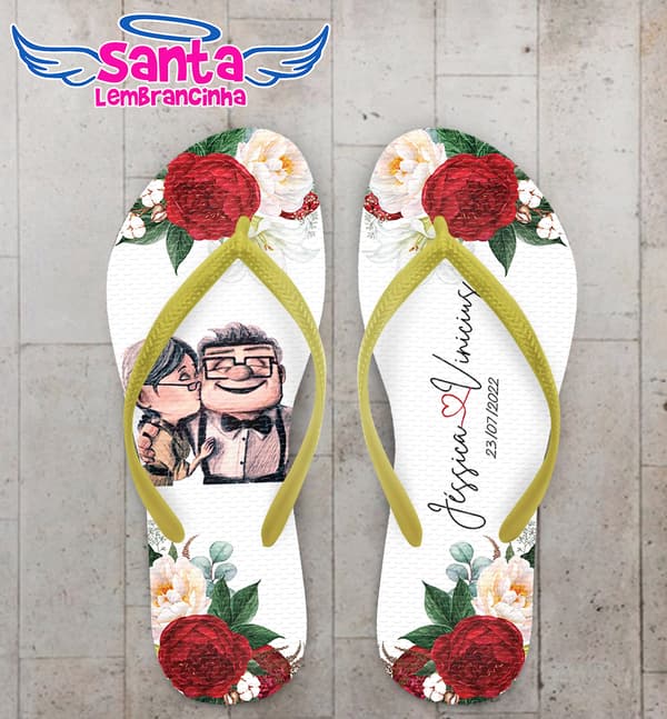 Chinelo Casamento Noivinhos Personalizado COD 10739