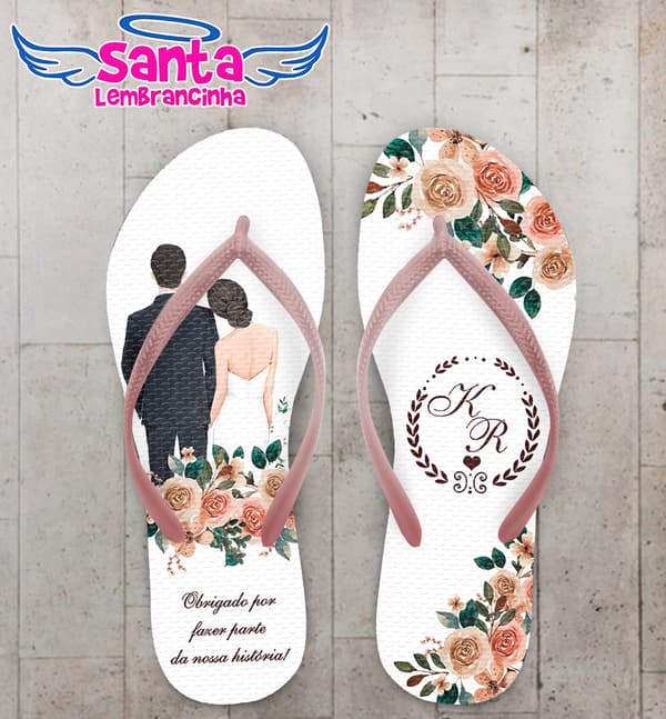 Chinelo Casamento Noivinhos Personalizado COD 10768