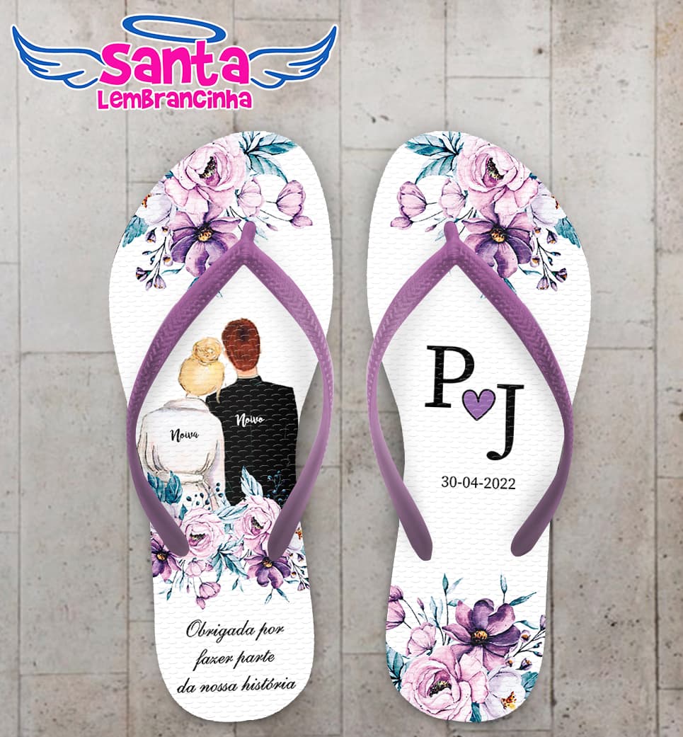 Chinelo Casamento Noivinhos Personalizado COD 10772