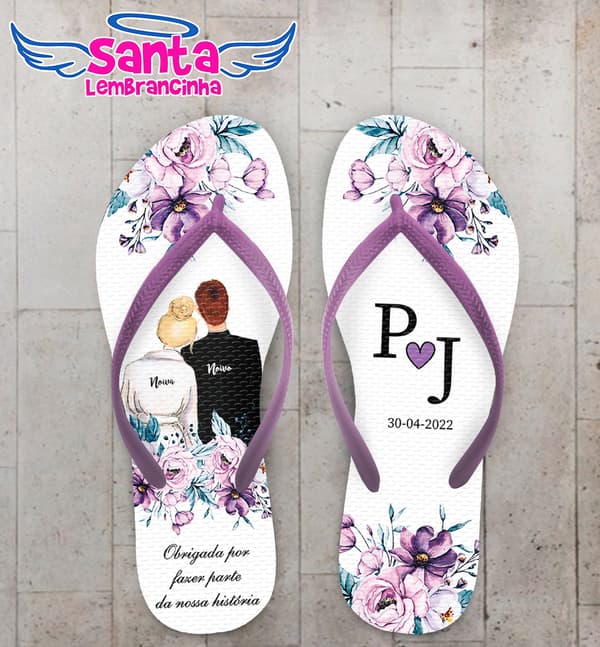 Chinelo Casamento Noivinhos Personalizado COD 10772