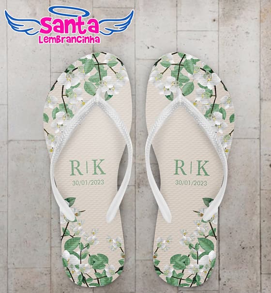 Chinelo Casamento Orquídea Personalizado COD 10783