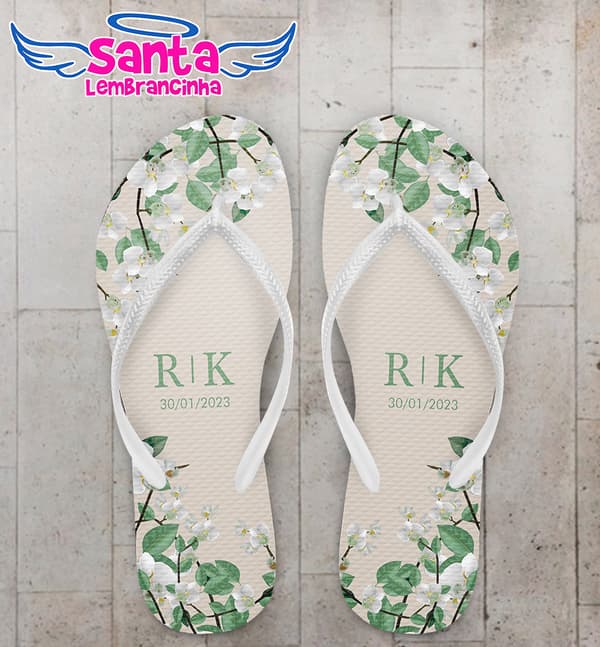 Chinelo Casamento Orquídea Personalizado COD 10783