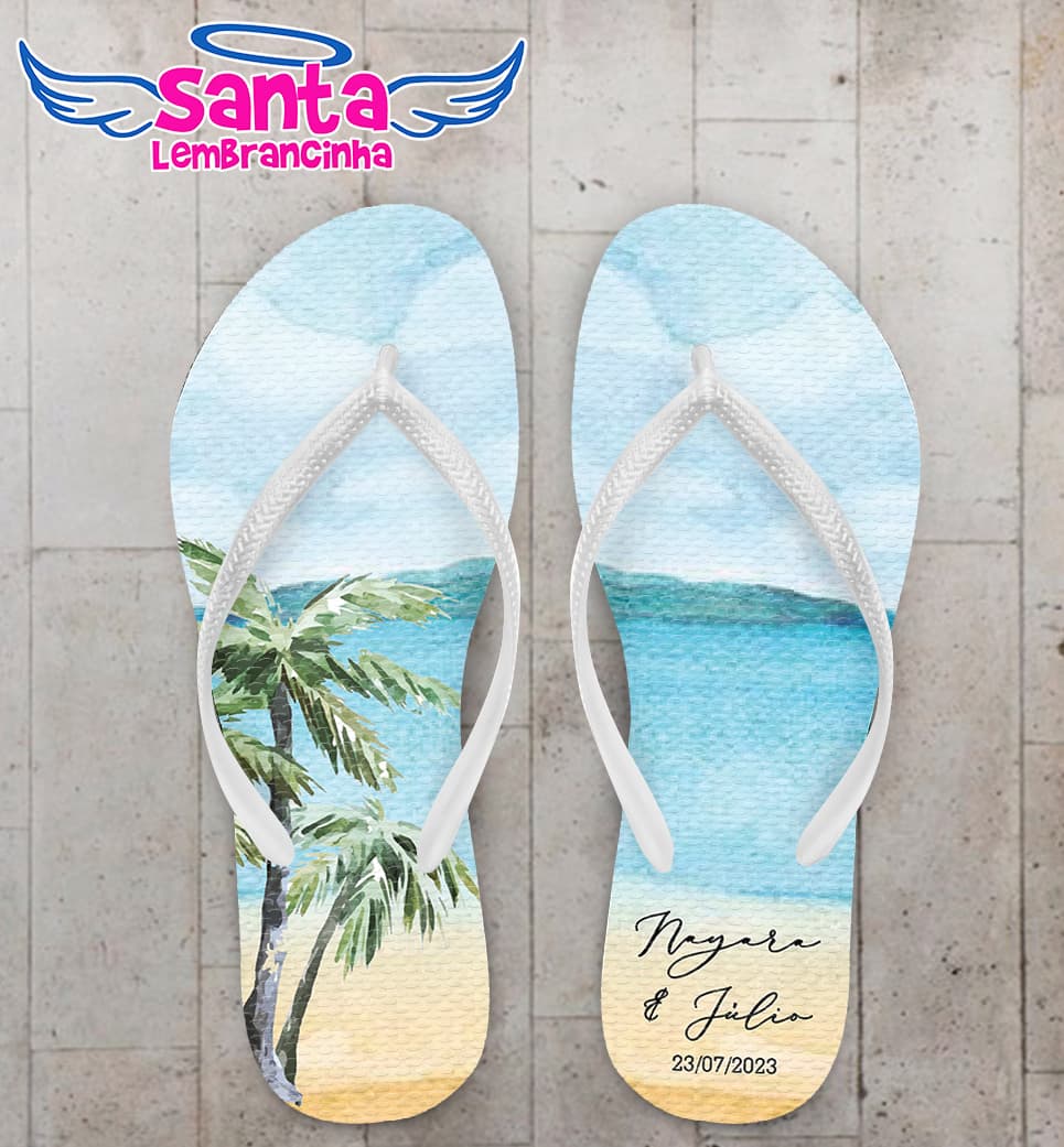 Chinelo Casamento Praia Personalizado COD 10774