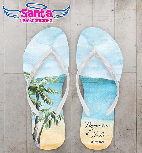 Chinelo Casamento Praia Personalizado COD 10774