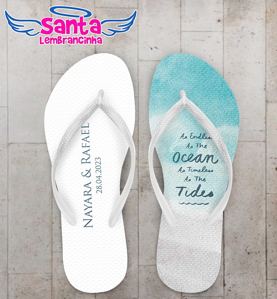 Chinelo Casamento Praia Personalizado COD 10794