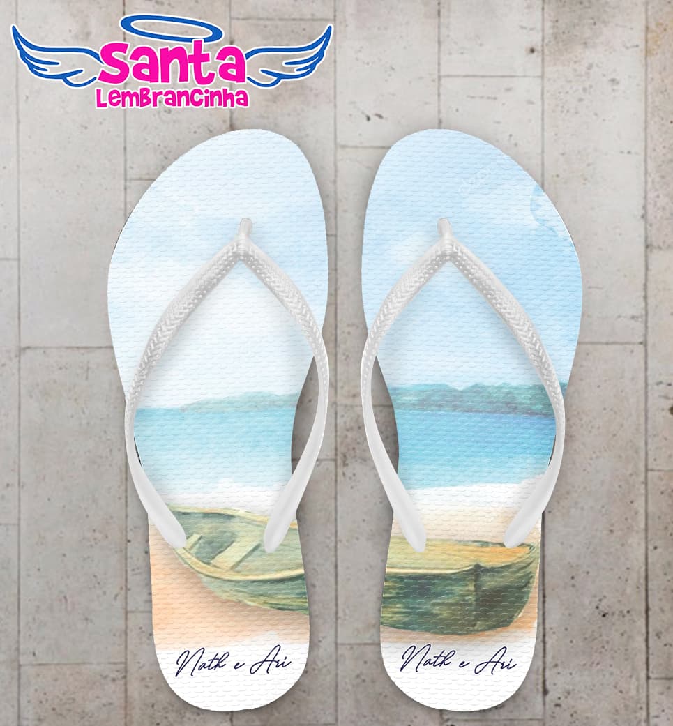 Chinelo Casamento Praia Personalizado COD 10726