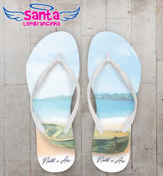Chinelo Casamento Praia Personalizado COD 10726