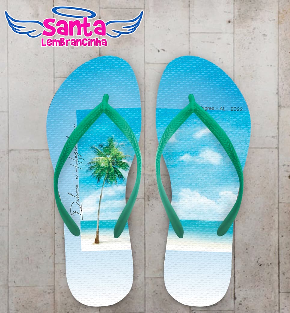 Chinelo Casamento Praia Personalizado COD 10790