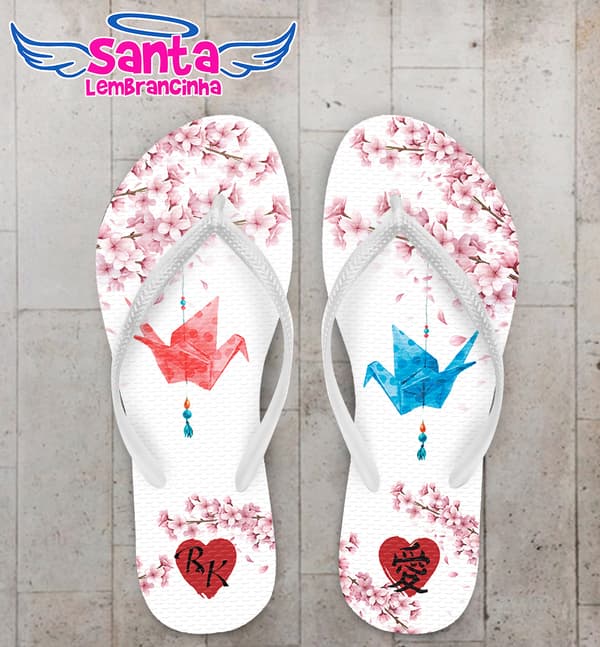 Chinelo Casamento Tsuru Personalizado COD 10748
