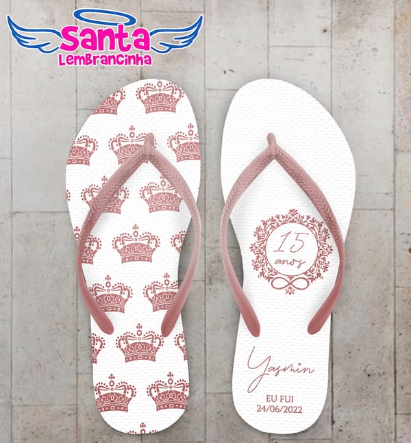 Chinelo Debutante Coroas Personalizado COD 10812