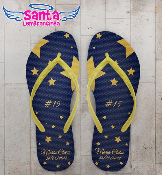 Chinelo Debutante Estrelas Personalizado COD 10806