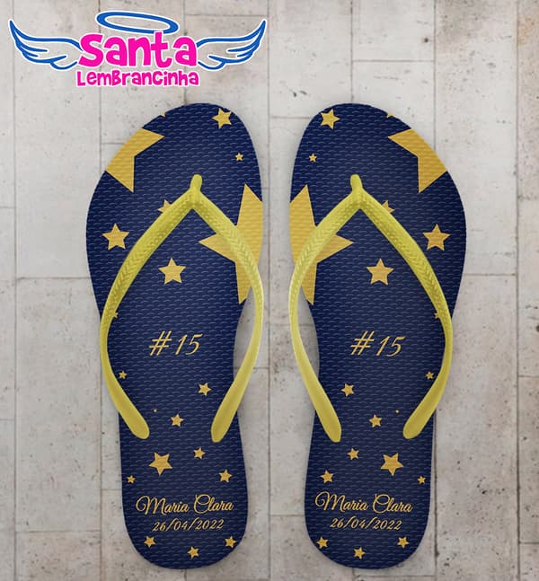 Chinelo Debutante Estrelas Personalizado COD 10806